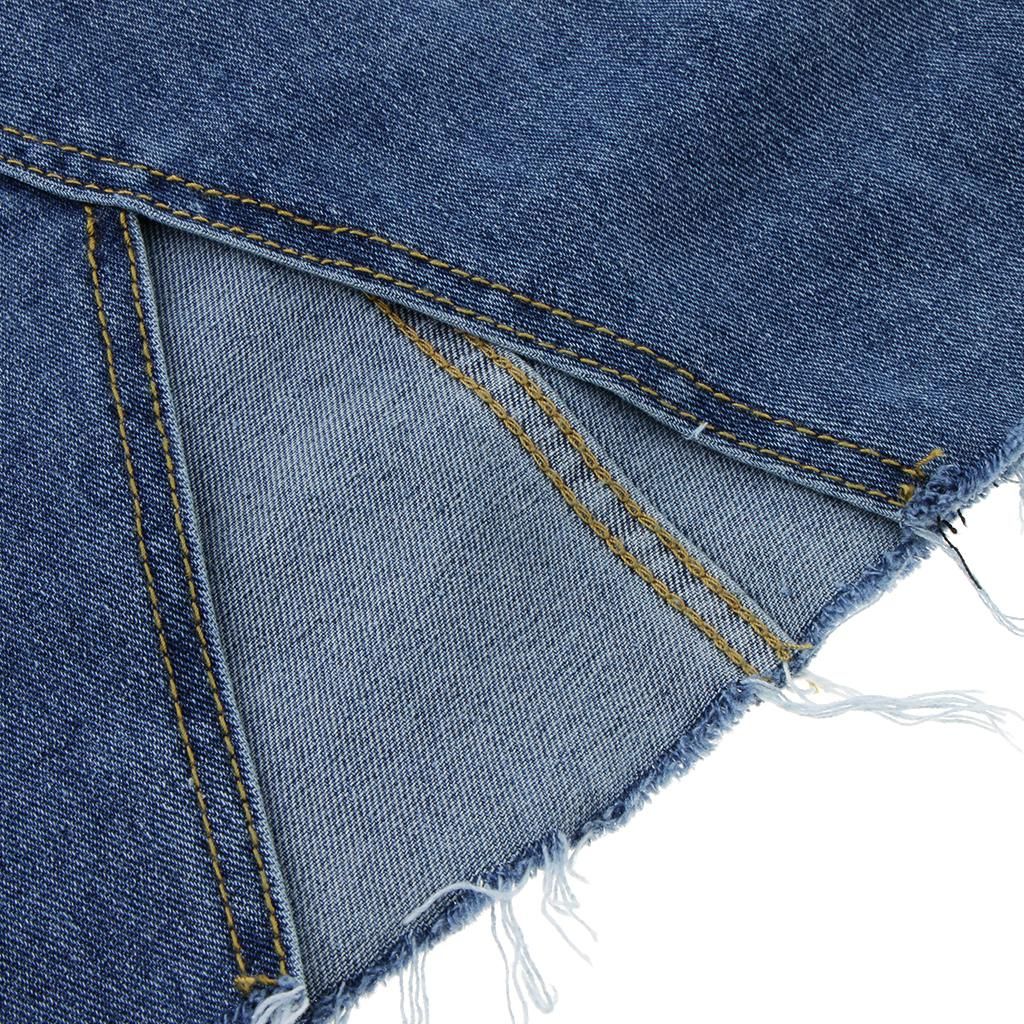 Casual Denim Short Skirt Front Split L
