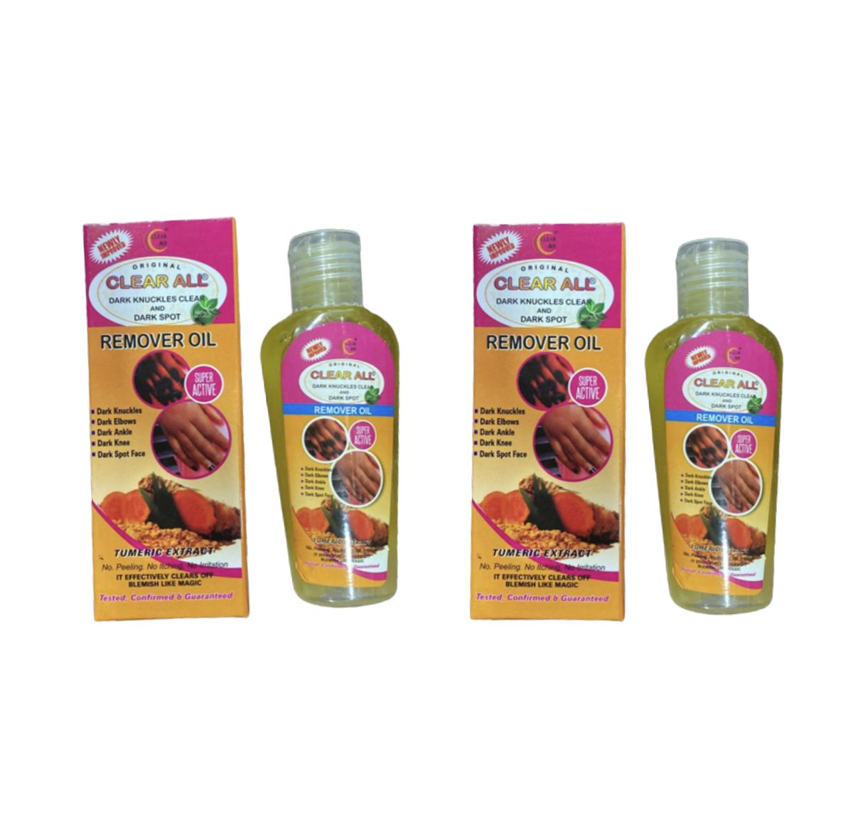 Clear All Tumeric Dark Knuckles Clear And Dark Spot Remover Oil X 2 Pieces