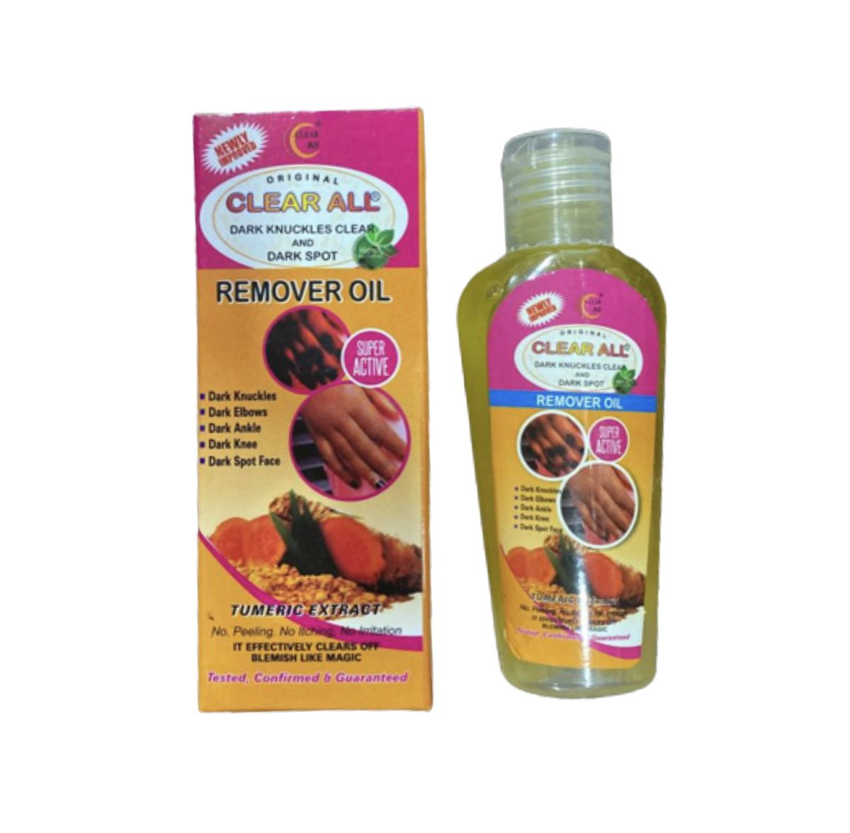 Clear All Tumeric Dark Knuckles Clear And Dark Spot Remover Oil X 2 Pieces