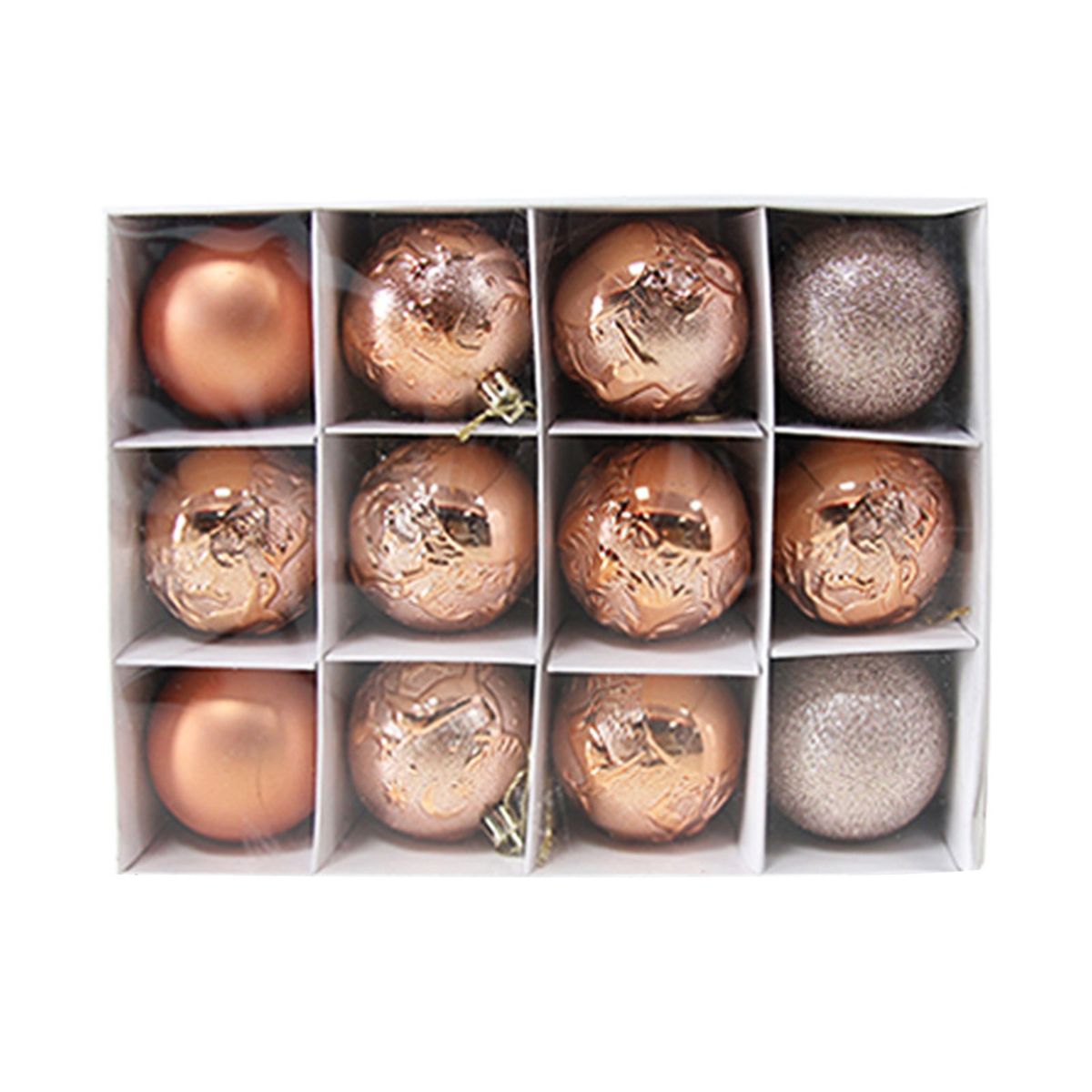 12Pcs Christmas Ball Ornament Christmas Tree Decoration Golden
