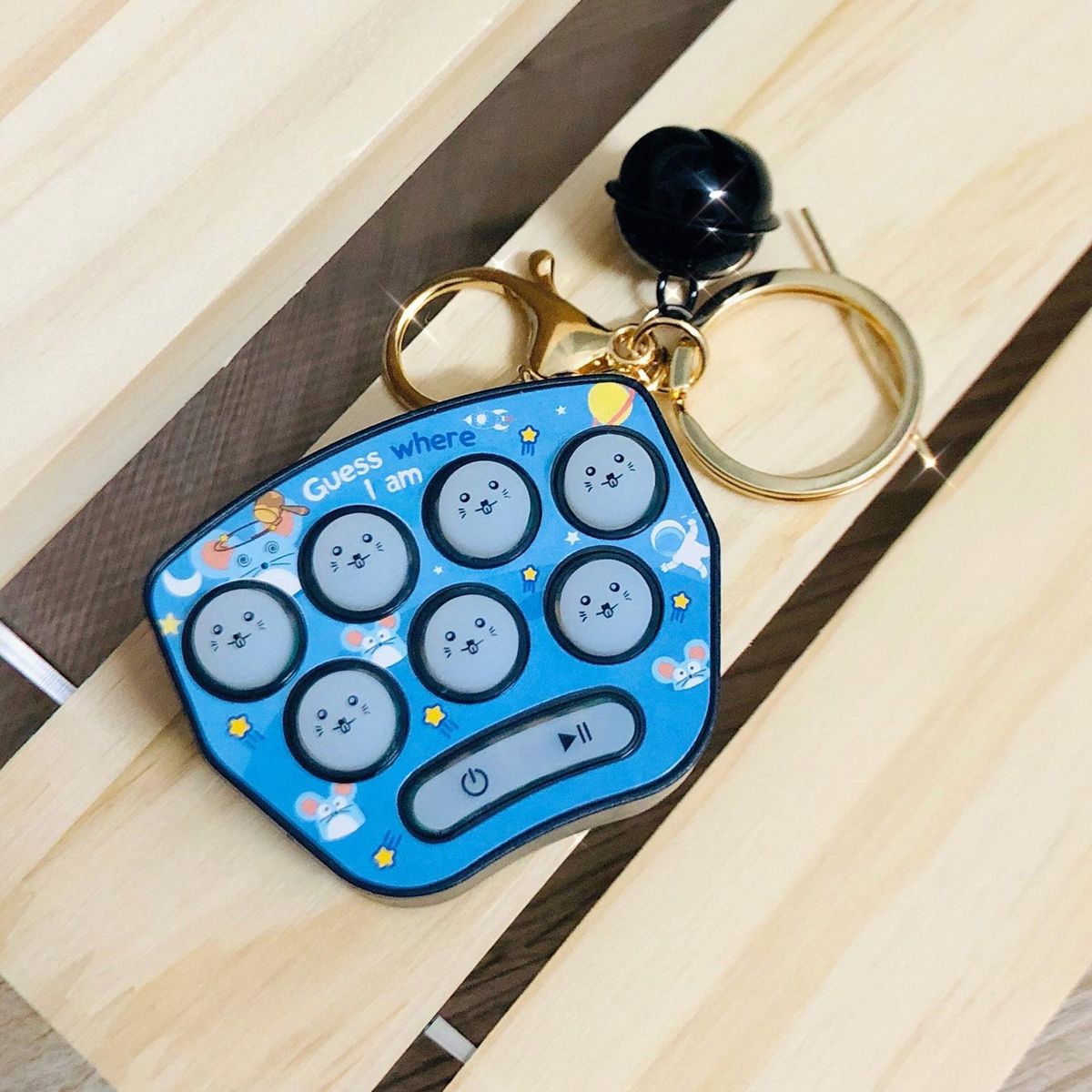 Game Machine Whack-a-mole Mini Portable Game Console Keychain Black