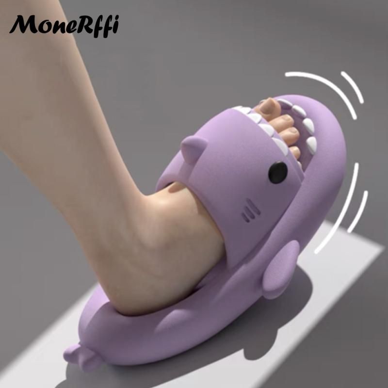 Summer Shark Slippers Women Shark Slides Men Bathroom Flip Flops Adult Home Anti-Skid Flat Shoes Couple Beach Funny Sandals