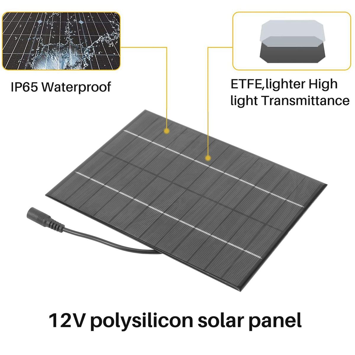 12V 52W Mini Solar Panel Polycrystalline Solar Cells Silicon Epoxy Solar DIY Module System Battery Charger  DC output