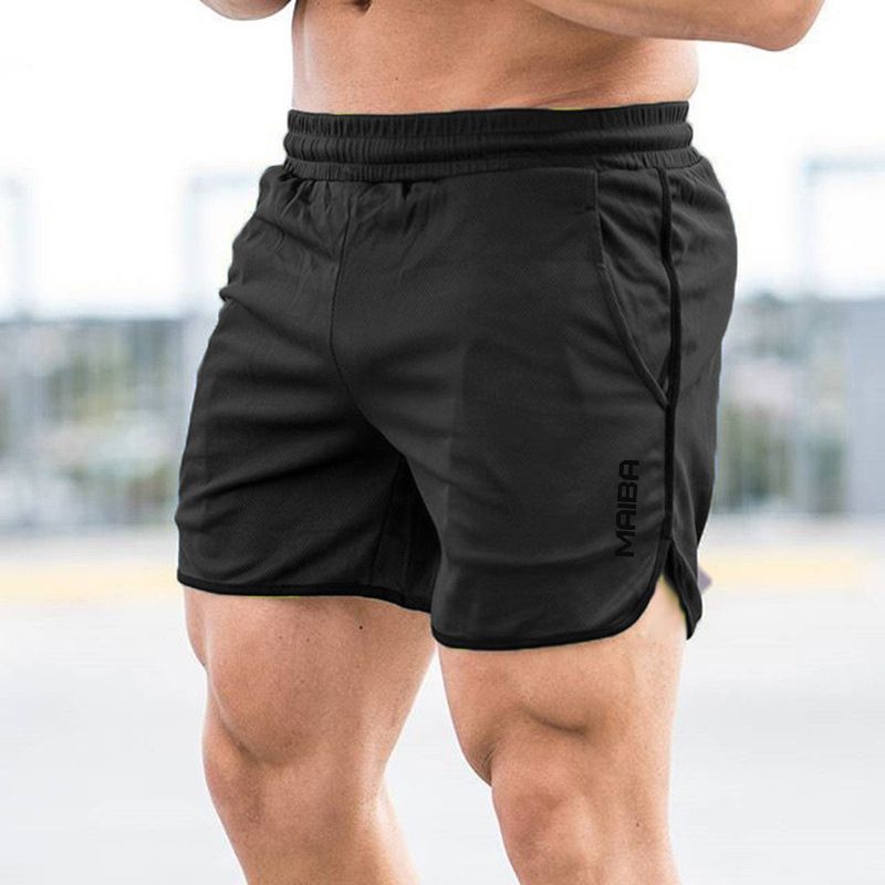 3 In 1 Men Fitness Gyms Workout Shorts Sportswear(Green+Red+Black)