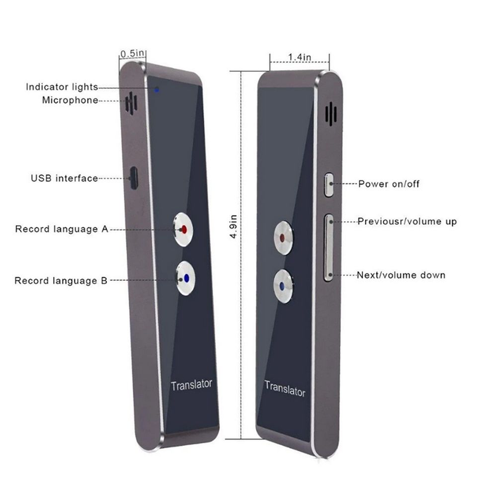 Portable Smart Speech Translator Two-Way Real Time 30 Multi-Language Translation For Learning Travelling Business Meeting ASQOA