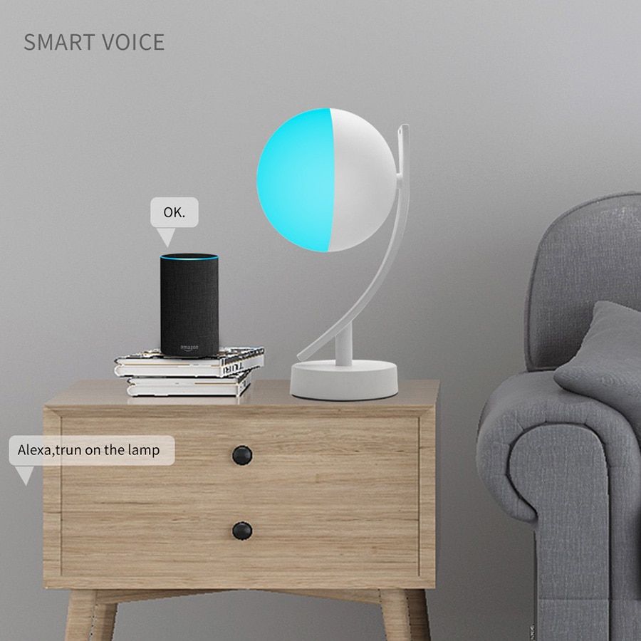 RGB LED Desk Lamps 7W Smart Voice LED Control WiFi App Remote Dimmable Bedroom Table Night Lights Work With Alexa Google Home