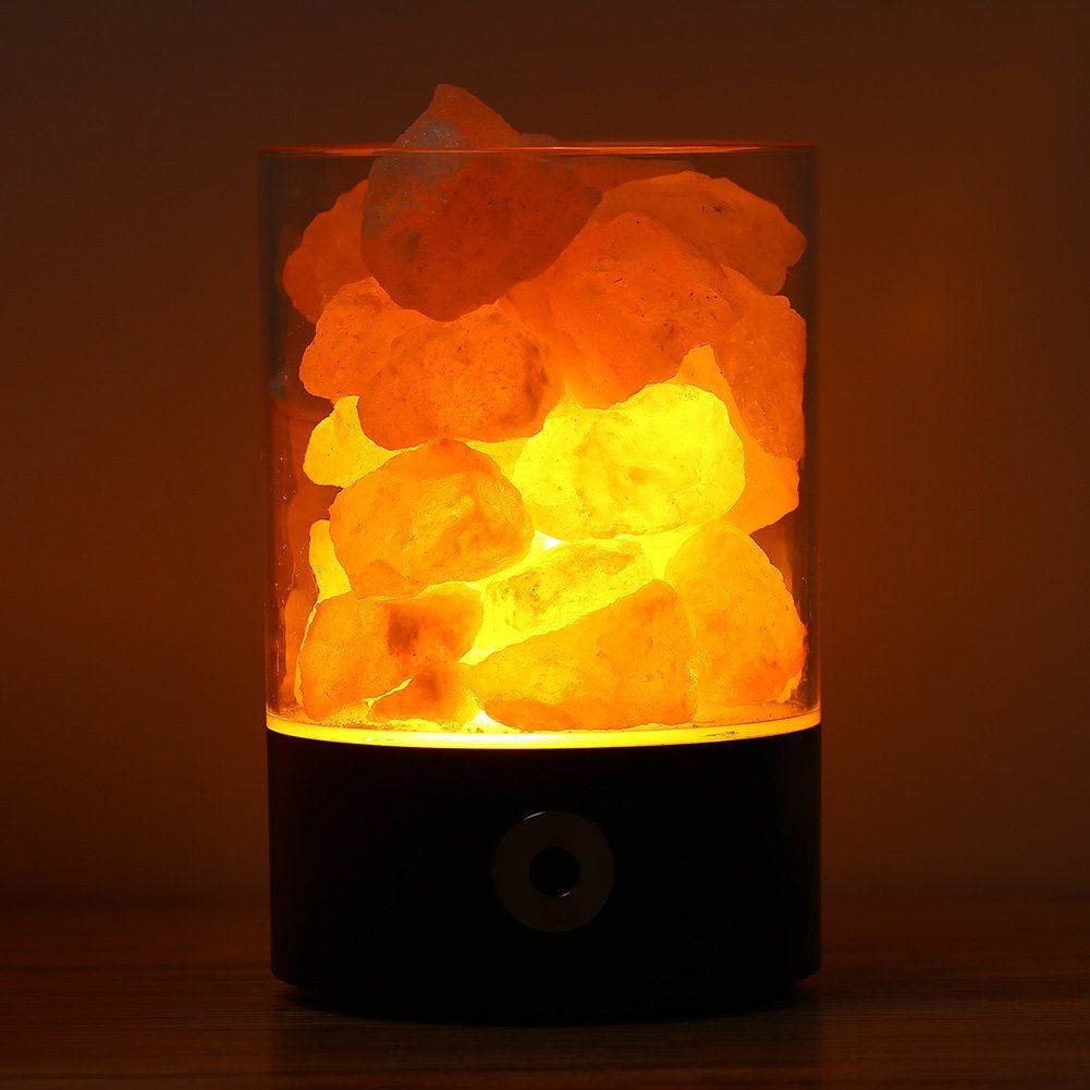 USB Himalayan Warm White Salt Lamp Natural Crystal Night Light For Lighting Decoration And Air Purifying In Bedroom