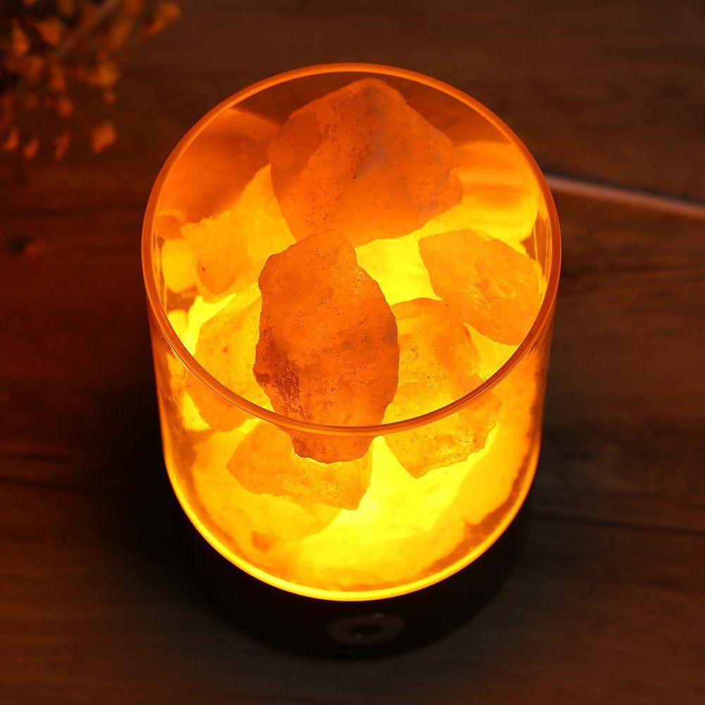 USB Himalayan Warm White Salt Lamp Natural Crystal Night Light For Lighting Decoration And Air Purifying In Bedroom