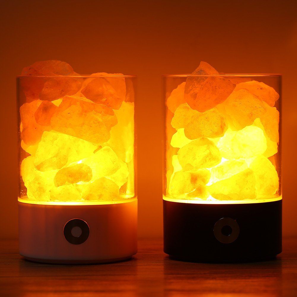USB Himalayan Warm White Salt Lamp Natural Crystal Night Light For Lighting Decoration And Air Purifying In Bedroom