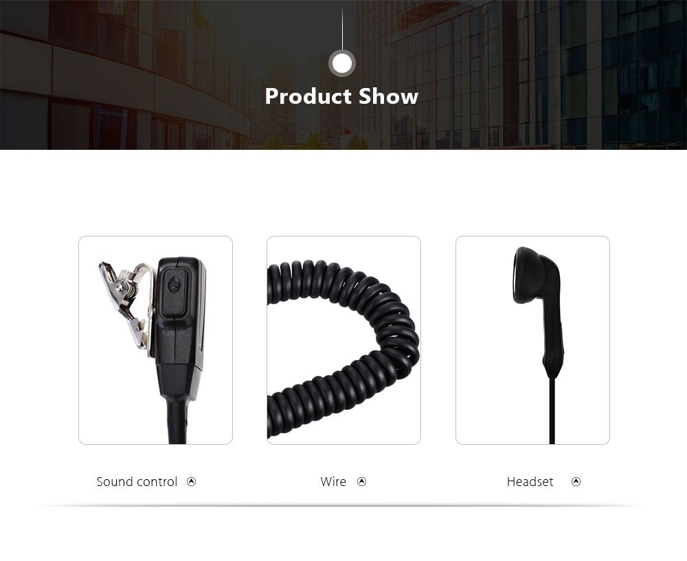 SH - 02K Air Acoustic Tube Mic Walkie Talkie Headset