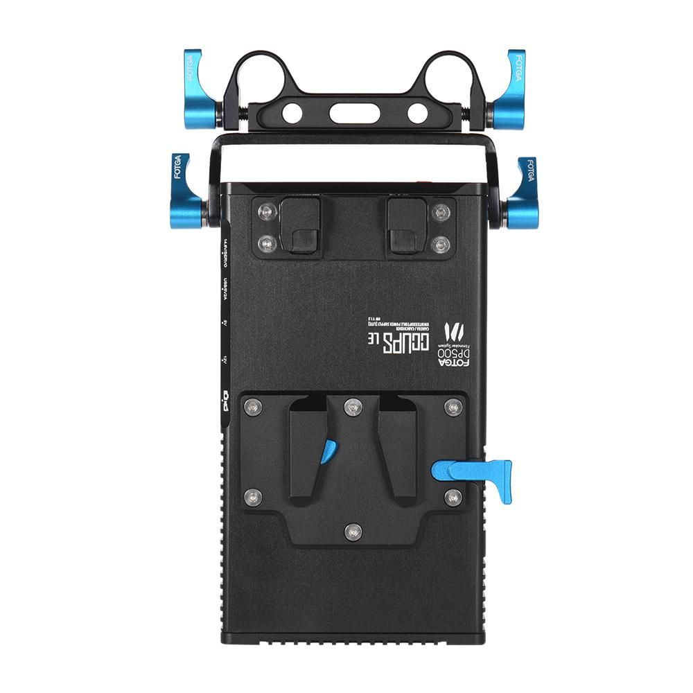 FOTGA DP500III 2 in 1 V-mount Battery Plate Adapter Charger w/ 15mm Rod Clamp Accessory Replacement for Canon Nikon Sony Camera Camcorder Video Studio Shooting Photography Power Supply System
