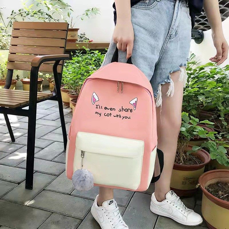 4 PCS Ladies Bags Backpacks Women Bags Handbags Purse School Bags Satchels