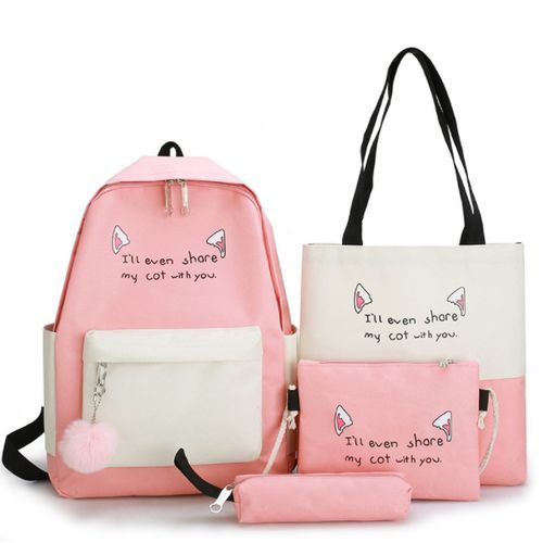 4 PCS Ladies Bags Backpacks Women Bags Handbags Purse School Bags Satchels