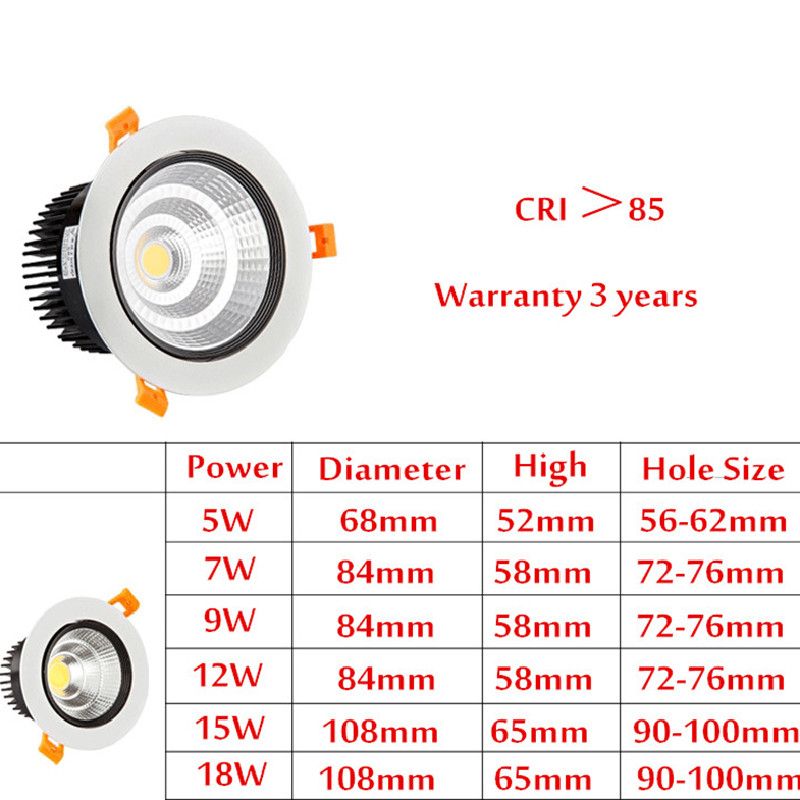 Unique Design White Plus Black Dimmable Recessed COB LED
