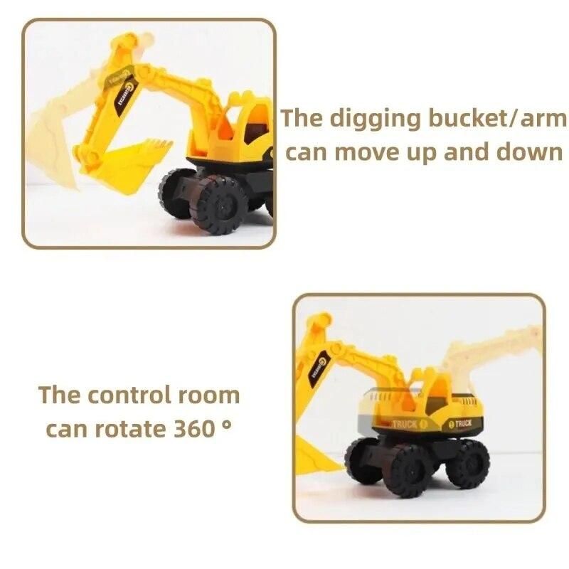 Inertia Excavator Truck Classic Simulation Friction Digging Engineering Car City Work Vehicle Beach Toy Model Kids Birthday Gift