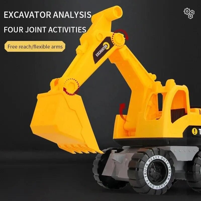 Inertia Excavator Truck Classic Simulation Friction Digging Engineering Car City Work Vehicle Beach Toy Model Kids Birthday Gift