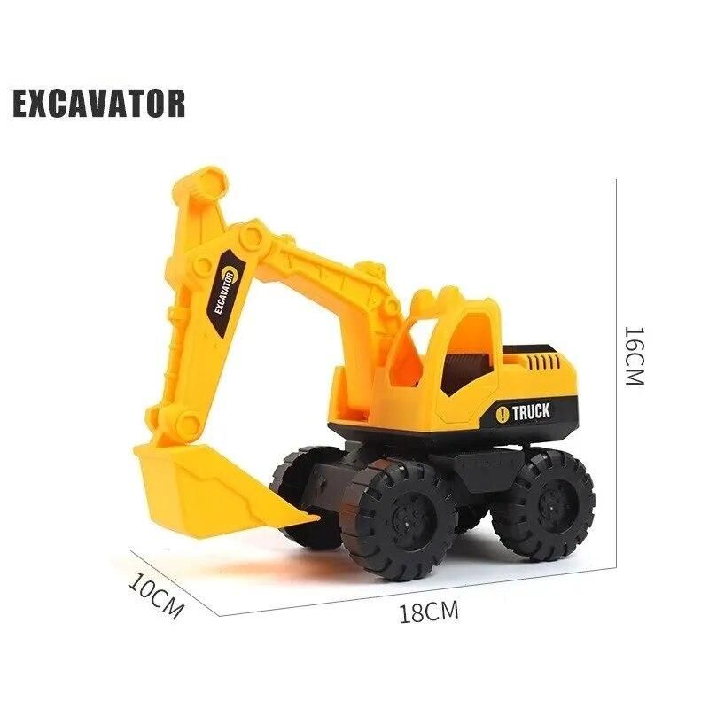 Inertia Excavator Truck Classic Simulation Friction Digging Engineering Car City Work Vehicle Beach Toy Model Kids Birthday Gift