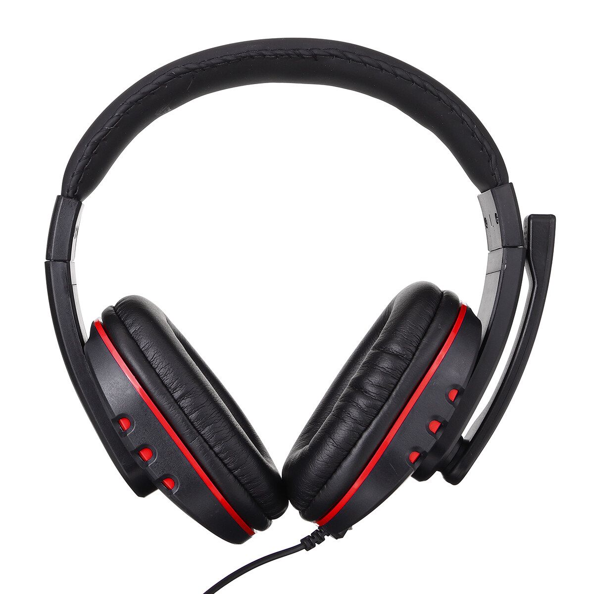 Adjustable Size Gaming Headset 3.5mm Stereo Surround Gamer Wired Headphone With Mic For PS4 PC Noise Reduction Headset Over-The-Ear Earpiece Computer Earphone For PUBG CSGO Warframe TPS / FPS Games Black+Red