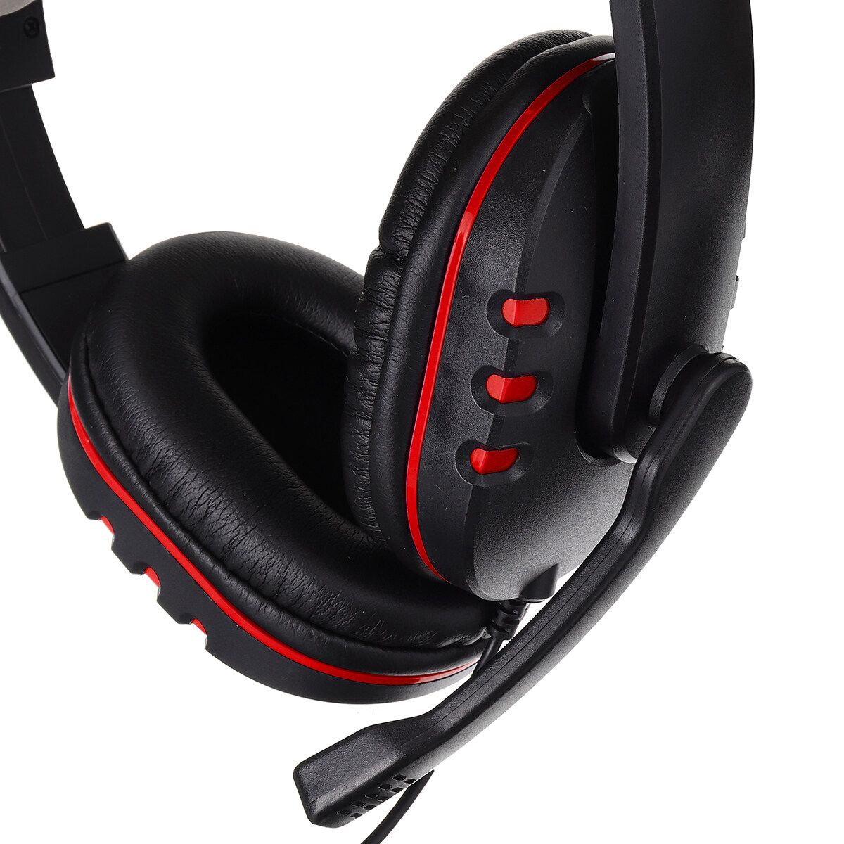 Adjustable Size Gaming Headset 3.5mm Stereo Surround Gamer Wired Headphone With Mic For PS4 PC Noise Reduction Headset Over-The-Ear Earpiece Computer Earphone For PUBG CSGO Warframe TPS / FPS Games Black+Red