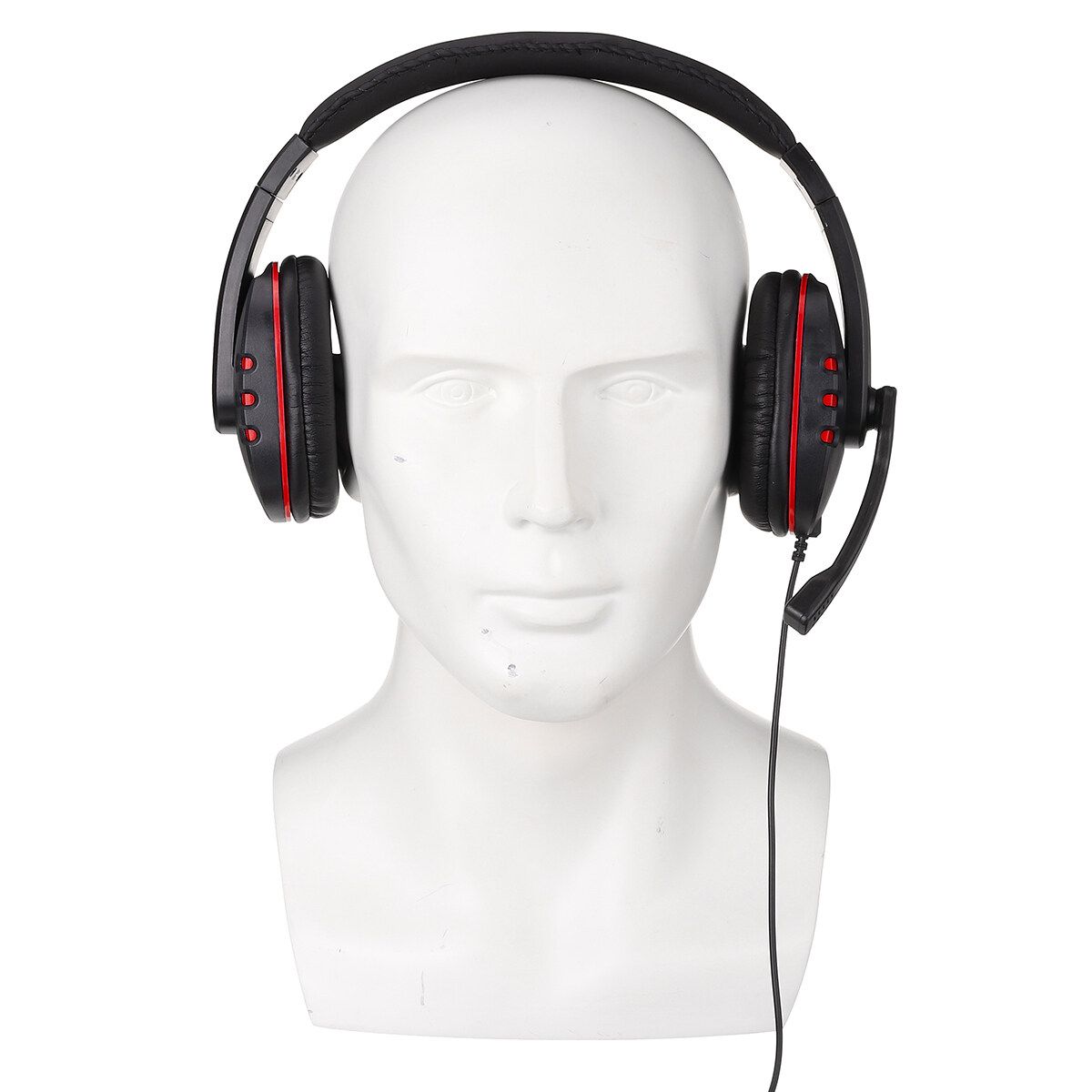 Adjustable Size Gaming Headset 3.5mm Stereo Surround Gamer Wired Headphone With Mic For PS4 PC Noise Reduction Headset Over-The-Ear Earpiece Computer Earphone For PUBG CSGO Warframe TPS / FPS Games Black+Red