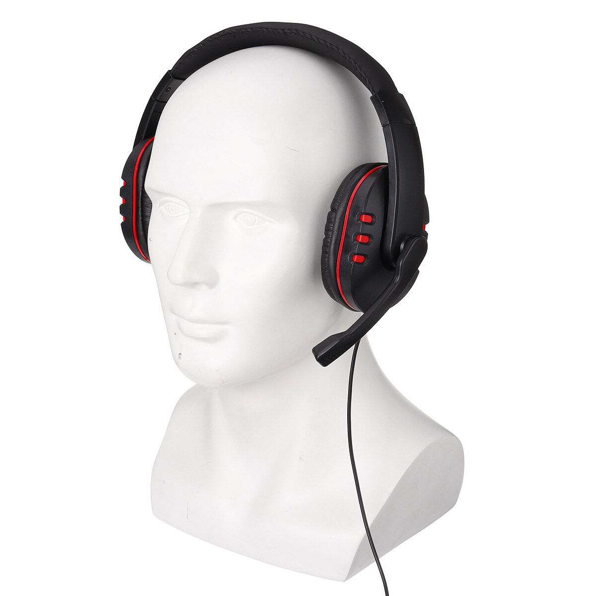 Adjustable Size Gaming Headset 3.5mm Stereo Surround Gamer Wired Headphone With Mic For PS4 PC Noise Reduction Headset Over-The-Ear Earpiece Computer Earphone For PUBG CSGO Warframe TPS / FPS Games Black+Red