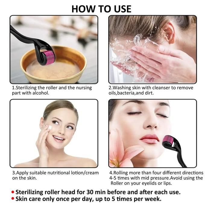 Health and beauty 540 microneedle derma roller instrument facial 0.40 mm titanium needle skin care tool