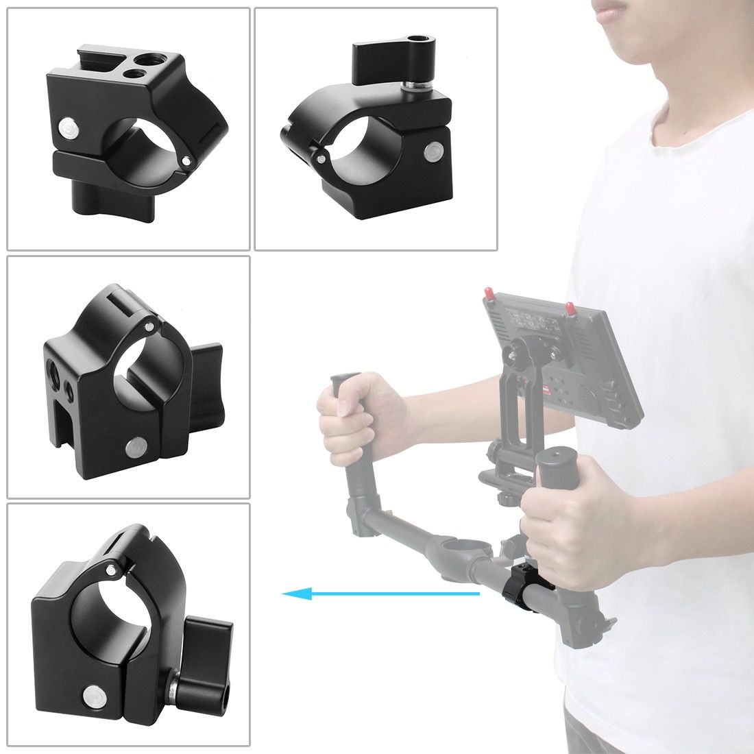 22mm 25mm Rod Clamp Monitor Mount Bracket Holder Cold Shoe