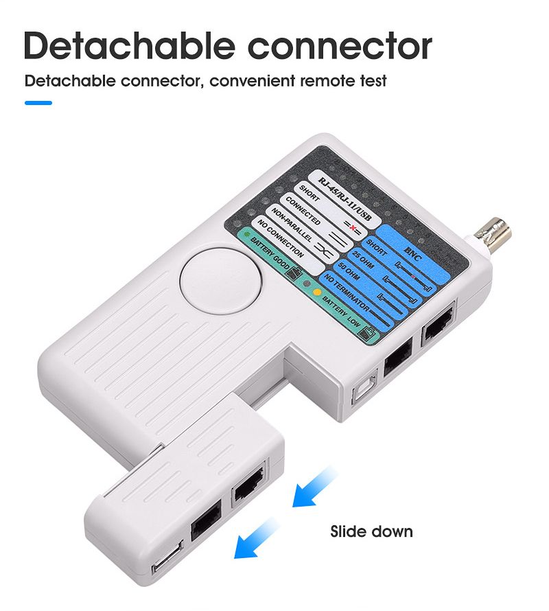 RJ11 RJ45 USB BNC LAN Network Cable Tester For UTP STP LAN