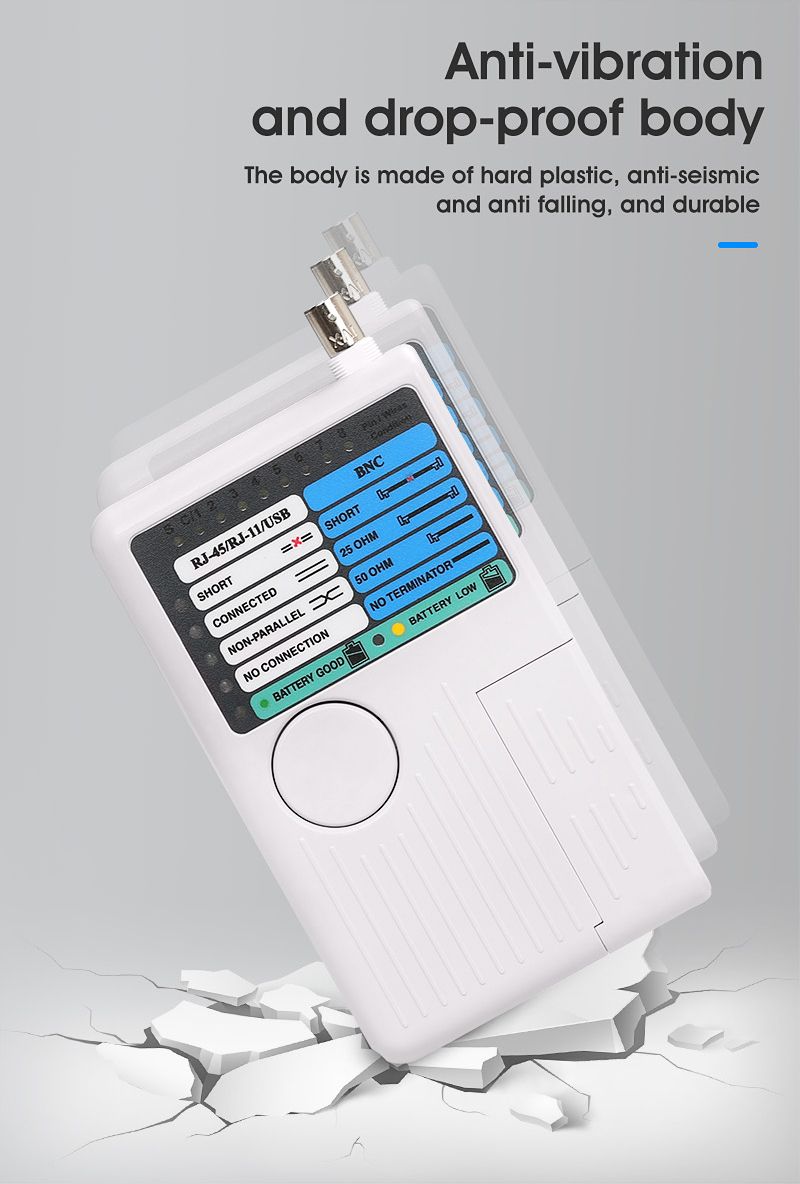 RJ11 RJ45 USB BNC LAN Network Cable Tester For UTP STP LAN