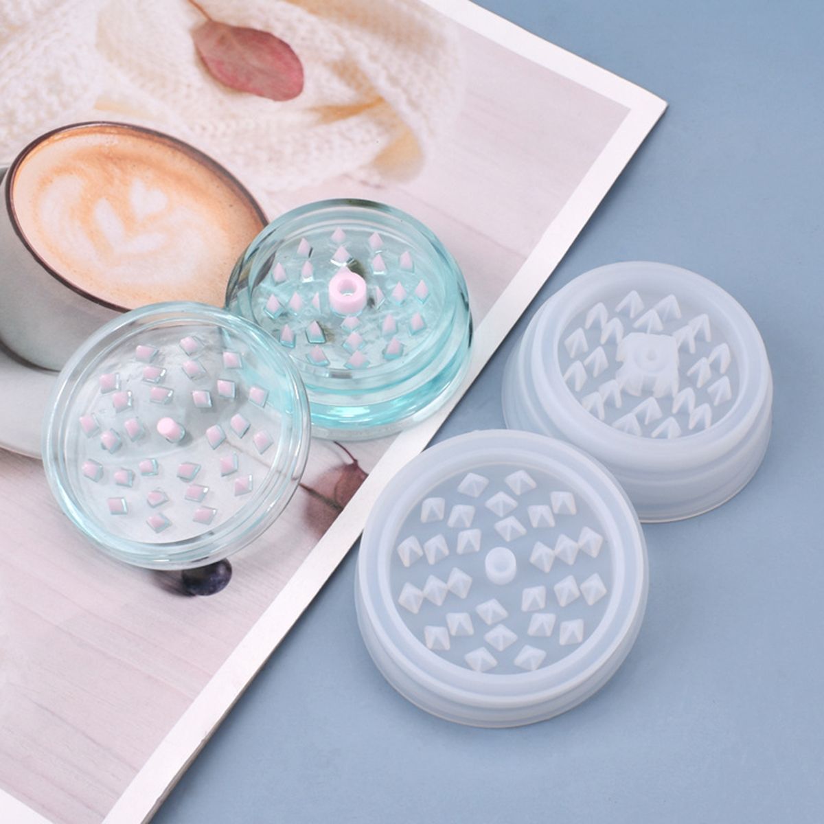 Smoke Grinder Resin Epoxy Mold DIY Spice Crusher-White