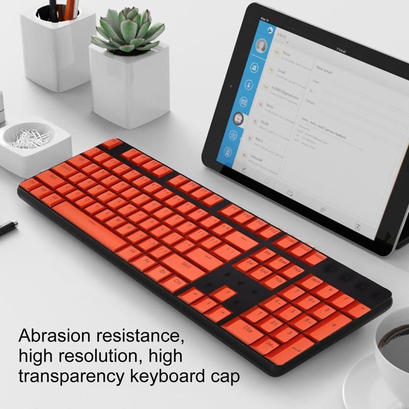 104Pcs ABS Backlight Wear-resistant Key Caps-Black