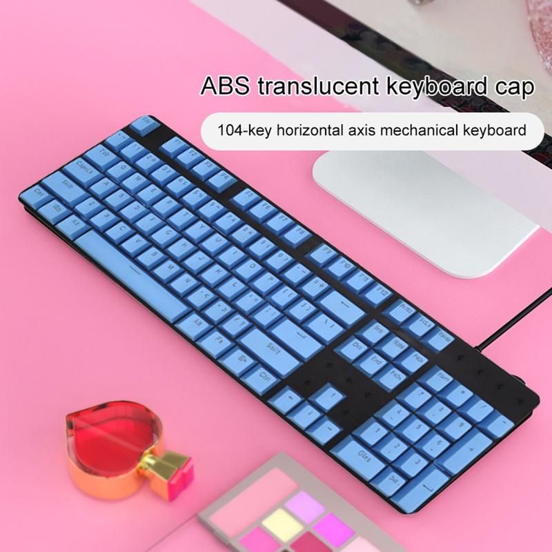 104Pcs ABS Backlight Wear-resistant Key Caps-Black