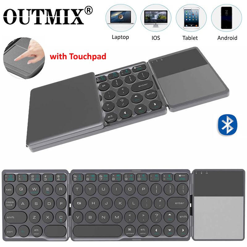Outmix Upgrade Mini Folding Keyboard Bluetooth Foldable For