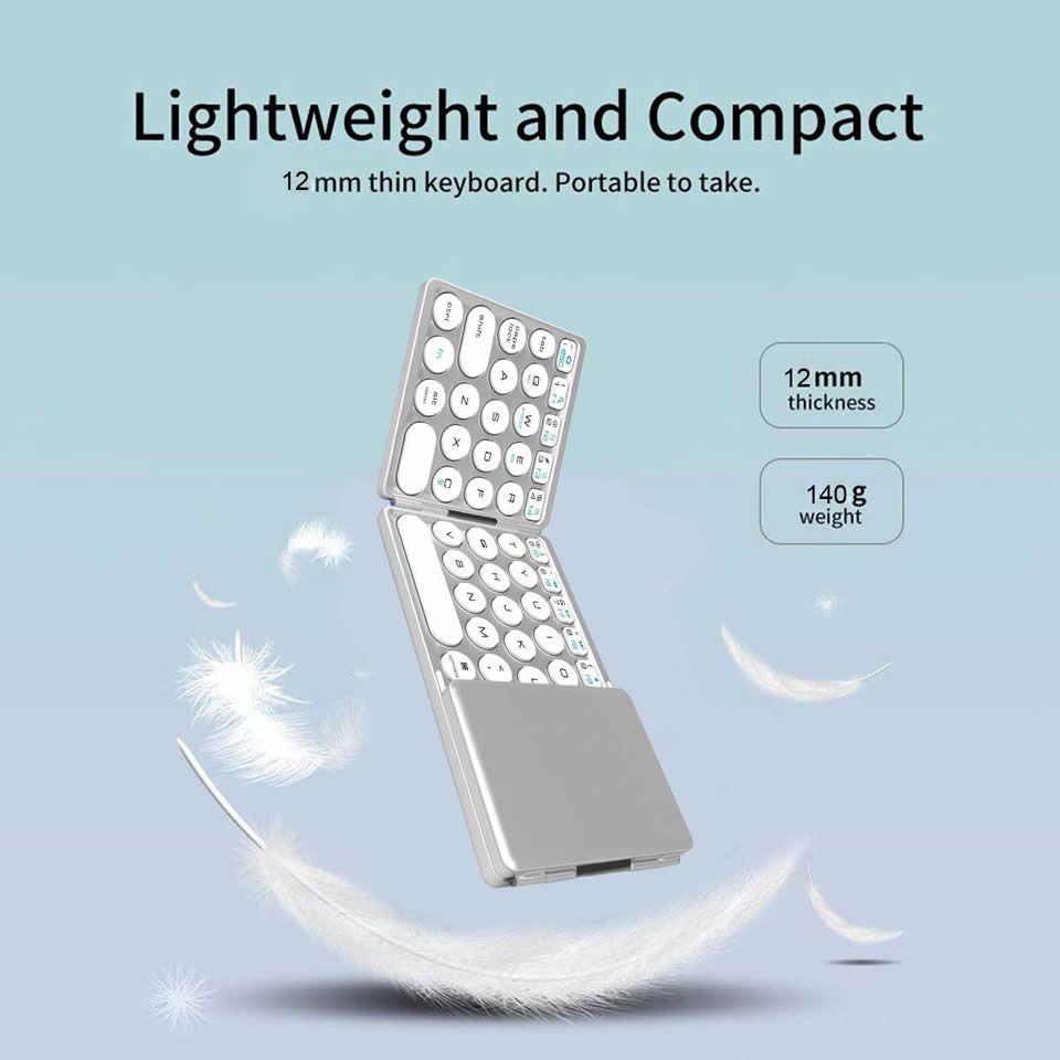Outmix Upgrade Mini Folding Keyboard Bluetooth Foldable For