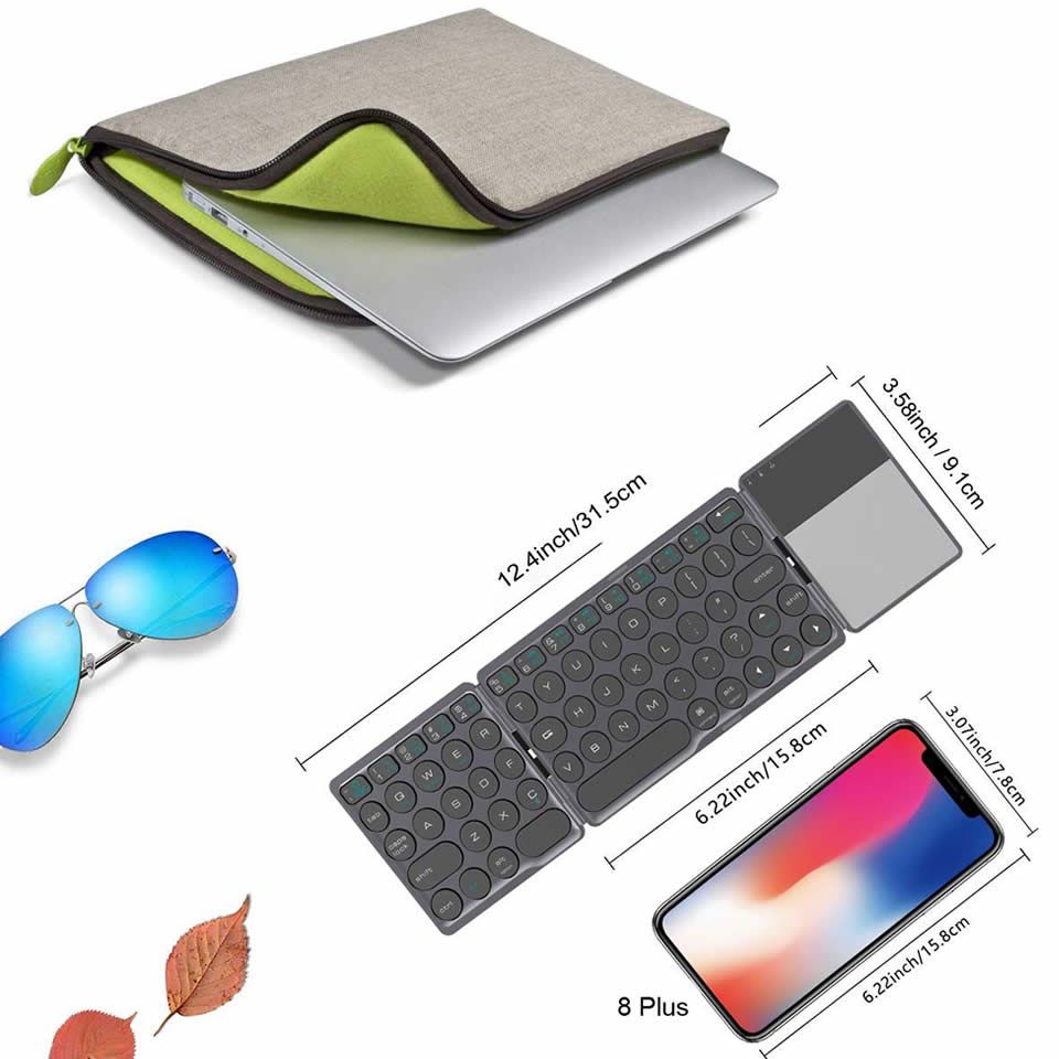 Outmix Upgrade Mini Folding Keyboard Bluetooth Foldable For