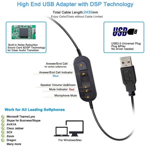 USB Gaming Headset For Computer PS4/XBOX One With Noise Canceling