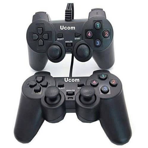 2 Black Usb Wire Joystick Pad Game Controller For Pc Laptop Desktop Computer
