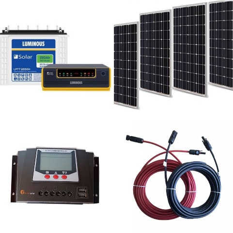 1kva 12v Luminous Inverter+4solar Panels & Tubular
