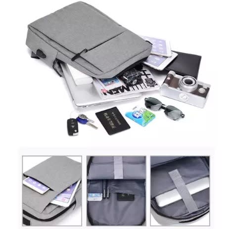 School Laptop Office Backpack Bag - Grey