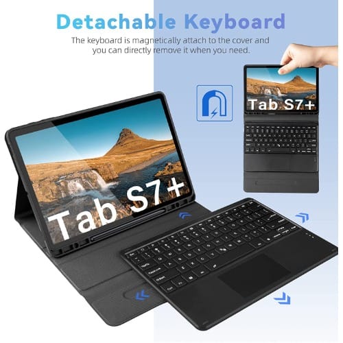 Bluetooth Keyboard Case For Samsung Galaxy Tab  S7 Plus 12.4