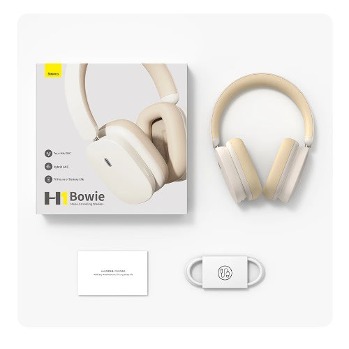 Bowie H1 Hybrid Anc Wireless Headphones 4-mics Enc Bluetooth 5.2 40mm Headsets 70h Time