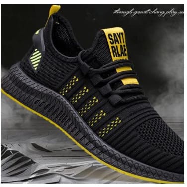Unisex Sneakers - Black And Yellow
