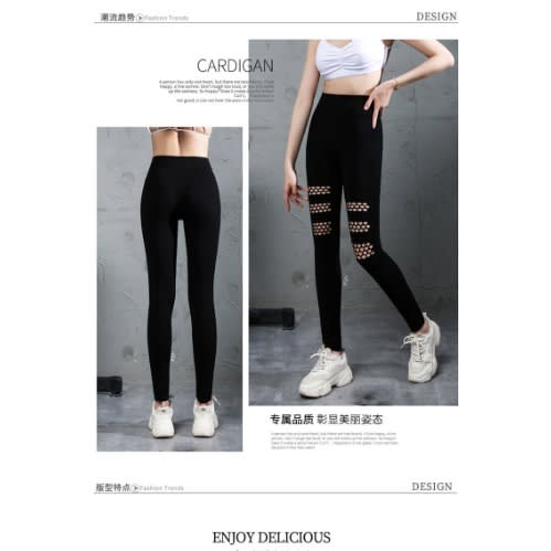 Stretchy Thick Casual Workout Leggings - Black