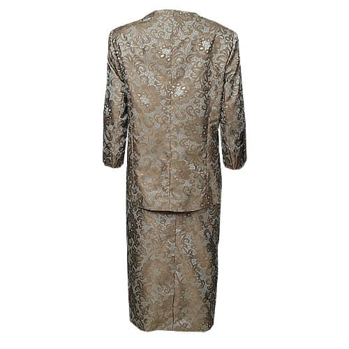 Executive Floral Print Skirt Suit - Brown - LSS-4280
