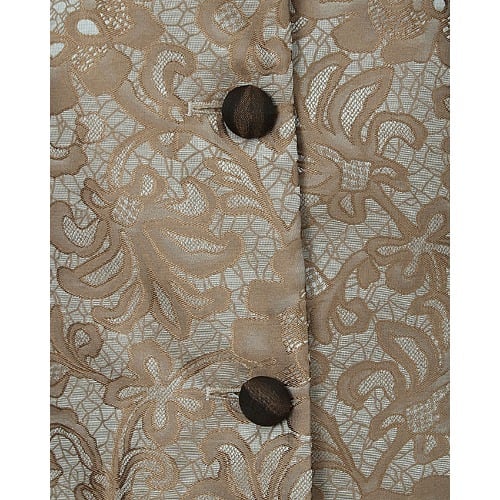 Executive Floral Print Skirt Suit - Brown - LSS-4280