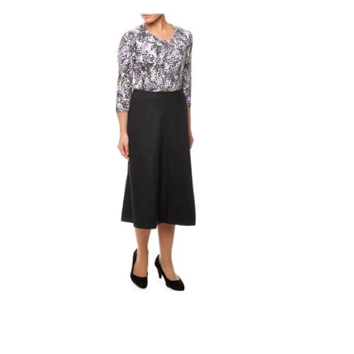 Graphite Melange Bias Skirt
