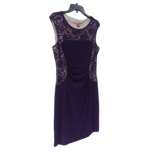 Women's Short Dress- Purple Lace