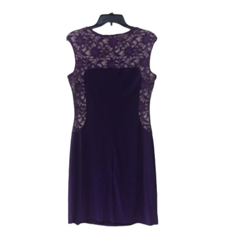 Women's Short Dress- Purple Lace
