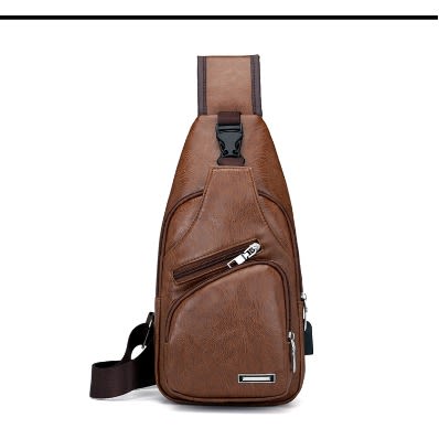 Leather Mini Usb Port Chest Bag