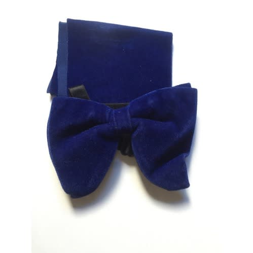 Luxury Men's Suede Bow Tie - Blue